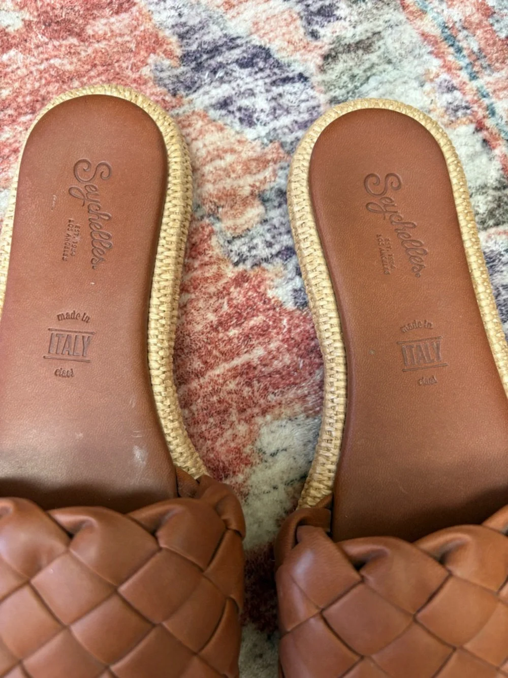 Seychelles Bellissima Sandal Tan Brown Vegan Leather w/Raffia Size‎ 8.5